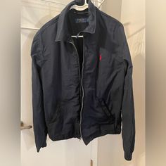 New With Out Tags , Husband Never Wore. Pet & Smoke Free Home Size Large Questions? Leave A Comment Below! Casual Navy Collared Outerwear, Casual Navy Windbreaker For Work, Polo Ralph Lauren Mens, Ralph Lauren Men, Polo Ralph, Mens Polo, Mens Jackets, Bomber Jacket, Polo Ralph Lauren