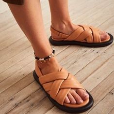 I Am Reposhing These Cool Sandals I Purchased From @Kathleen3046. I Just Received These Today And Was So Excited. Sadly, They Are Too Big! They Are So...Comfortable! My Loss Truly Is Your Gain. They Are A Size 9 But Could Easily Fit A 9 1/2 . The Color Is A Yummy Butterscotch. Nib Questions? Leave A Comment Below! Italian Leather Sandals, Summer Leather Sandals, White Leather Sandals, Fringe Sandals, Seychelles Shoes, Beautiful Sandals, Wrap Sandals, Leather Slide Sandals, Slingback Sandals