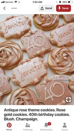 some cookies that are on top of each other with the words happy birthday written on them