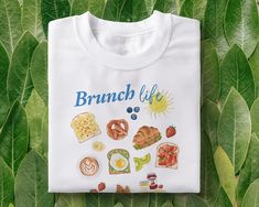 Brunch Life Tee, Breakfast club top, Sunday brunch tshirt, brunch food tshirt, holiday brunch top, aesthetic tee, Break fast tshirt (Unisex)   🍃 Wild Aesthetic 🍃 -All Printed on 100% Soft Cotton  -Plastic Free and Recyclable Packaging  -First Class Delivery UK  -UK based -Message for bundle discounts and customs.  Find sizing guide in the listing photos. Available in S  M  L XL Summer Brunch T-shirt With Screen Print, White Graphic Print T-shirt For Brunch, Cotton T-shirt With Letter Print For Brunch, White Crew Neck T-shirt For Brunch, Funny Print Graphic Tee For Brunch, Funny Print Short Sleeve T-shirt For Brunch, Casual Screen Print T-shirt For Brunch, Short Sleeve Tops With Funny Print For Brunch, Short Sleeve Screen Print Tops For Brunch