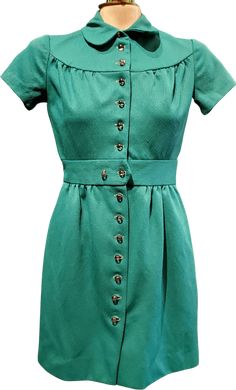 60's/70's Green Mod Mini Dress Mod Dress 60s, Mod Mini Dress, Mod 60s, 60s Mod, 60s Dress, 1960s Fashion, Polyester Dress, Mini Dress Shop, Fashion Pattern