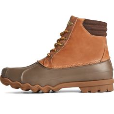 PRICES MAY VARY. Seam-sealed waterproof construction keeps feet dry Stain and water resistant leather provides durability and lasting wear Fully lined shaft and full length memory foam footbed with warm thermal linings Non-marking lugged rubber outsole with molded Wave-Siping delivers ultimate wet/dry traction Sperry Men, Duck Boot, Duck Boots, Kids Luggage, Luxury Store, Sperrys, Memory Foam, Full Length, Shoe Boots