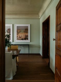 the hallway is clean and ready for us to use as a dining room or office