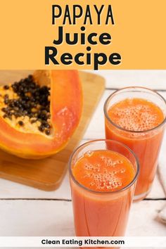 papaya juice recipe with text overlay