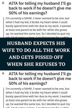 Husband Expects His Wife To Do All The Work And Gets Pissed Off When She Refuses To Health Myths, Girls With Sleeve Tattoos, Cheating Husband, About Cars, Reddit Stories, Special Words, Marriage Is, Heavy Lifting, Healthy Relationship