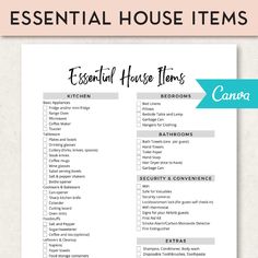 the printable list for an airbn house items