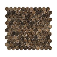 a brown and black mosaic tile pattern on a white background