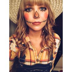 Scarecrow Halloween Makeup, Mardi Gras Makeup, Make Up Diy, Scarecrow Makeup, Creepy Makeup, Scarecrow Costume, Cute Halloween Makeup, Halloween Makeup Diy