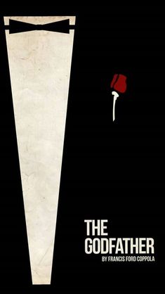 the godfather movie poster with a red rose on it's lapel