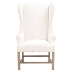 a white upholstered chair on a white background