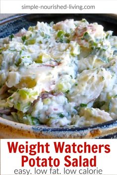 Potato Salad Simple, Ww Vegetarian, Healthy Potato Salad Recipe, Red Potato Salad Recipe, Weight Watchers Salad, Potato Salad Recipes, Red Potato Salad, Potato Salad Healthy, Baked Potato Salad