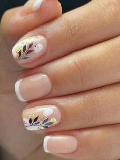 White  Collar  ABS Plants Color Nails Embellished   Nail,Hand & Foot Care Milky Nails, Nails Yellow, Manicure Nail Designs, Acrylic Nail Set, Nail Art Salon, Fake Nails With Glue, Floral Nails, Short Acrylic Nails, Square Nails