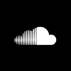 a black and white image of a cloud with sound waves