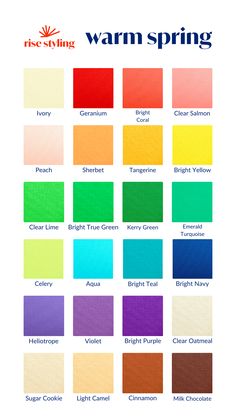 the color chart for warm spring