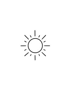 a black and white line drawing of a sun