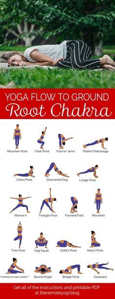 yoga flow to ground root chakra with instructions on how to do the splits and stretches