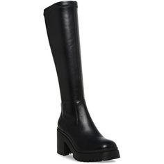 Manufacturer: Aqua College Size Origin: US Style Type: Knee-High Boots Collection: Aqua College Closure: Material: Man Made/Textile Fabric Type: Faux Leather Sku: BH5508797 Size: 7 M.  Color: Black.  Gender: female.  Age Group: adult. Dress Leather Boots, Leather Bow Tie, Cute Boots, Wide Calf Boots, Knee High Leather Boots, Womens Knee High Boots, Leather Bows, Long Boots, Lug Sole