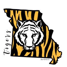 the state of indiana with a tiger on it's face and in the shape of minnesota