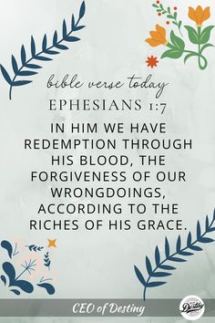 Ephesians 1:7 Ephesians 1, Printable Calendar