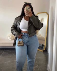 Fashion outfits, outfit ideas, outfit aesthetic, fall outfit inspo, fashion inspo outfits, plus size Brown Leather Jacket Outfit Plus Size, Leather Jacket Plus Size Outfits, Leather Jacket Outfit Plus Size, Fashion Inspo Outfits Plus Size, Concert Outfits Plus Size, Going Out Outfits Curvy, Concert Outfit Plus Size, Brown Leather Jacket Outfit