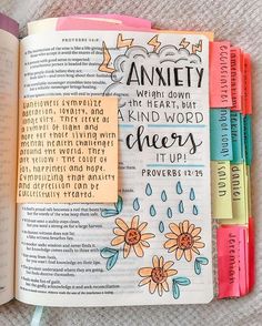 an open bible with colorful markers on it and the words,'i am sorry why do