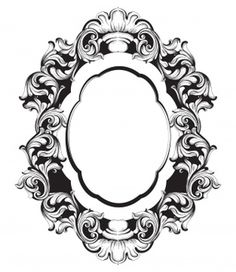 a black and white ornate frame