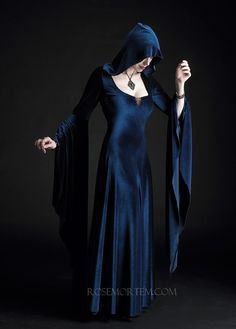 Inganno Handfasting Dress, Cloak Dress, Yennefer Of Vengerberg, Elegant Gothic, Hooded Dress, Gothic Dress