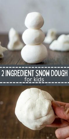 how to make 2 ingredient snow dough for kids with instructions on how to make it