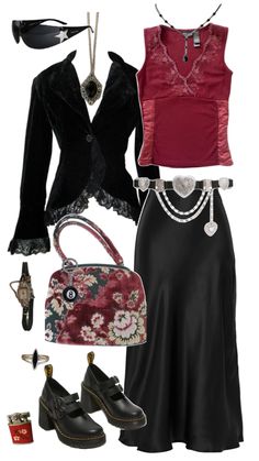 Junko Aesthetic, Jewelry Aesthetic, Witch Jewelry, 2000s Fashion Outfits, Mode Vintage, Mode Inspiration, Lookbook Outfits