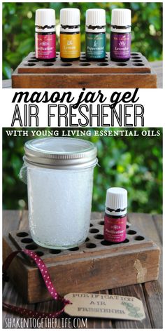 an air freshener with young living essential oils in it and the words mason jar air freshener