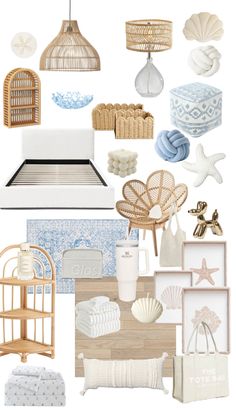 a collage of different items including baskets, lamps and other things to decorate with them