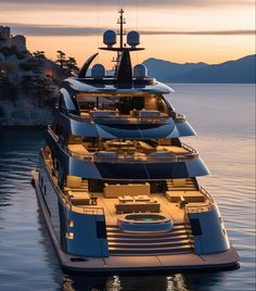 a large boat floating on top of a body of water