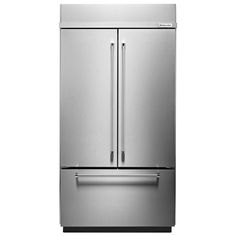 a large stainless steel refrigerator freezer