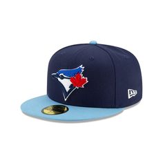 The Toronto Blue Jays Authentic Collection ALT 4 59FIFTY Fitted features an embroidered Blue Jays logo at the front panels and an embroidered MLB Batterman at the rear. Blue Throwback Baseball Cap For Sports Events, Throwback Blue Baseball Season Hats, Blue Six-panel Fitted Hat For Sports Events, Blue Six-panel Fitted Hat For Fans, Blue Six-panel Fitted Hat For Fan Gear, Blue Fitted Hat For Baseball Season, Blue Visor Fitted Hat For Baseball Season, Blue Fitted Hat For Baseball Season Fan Merchandise, Blue Fitted Hat For Baseball Season Fan Gear