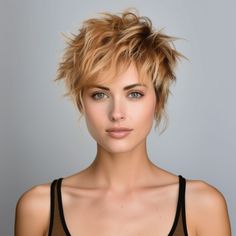 Fun Hair Color Ideas, Shaggy Pixie Cut, Hair Color Ideas For Brunettes Short, Date Night Ideas At Home, Fine Hair Pixie Cut, Shaggy Pixie Cuts, Short Spiked Hair, Funky Short Hair