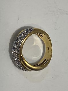 Vintage 18K Gold Ring with Diamond Band, Beautiful Ring, Marked on inside. I tried to get the best picture of the inside that I could. I believe it says 18K GE. Buyer pays 5 dollars shipping and handling in US only. Message me with questions. Thanks for looking. Dazzling Yellow Gold Rings With Sparkling Stones, Yellow Gold Rings With Sparkling Stones For Formal Occasions, Wedding Rings In Yellow Gold With Sparkling Stones, Dazzling Yellow Gold Diamond Ring With Sparkling Stones, Yellow Gold Wedding Rings With Sparkling Stones, Yellow Gold Diamond Ring With Sparkling Stones For Wedding, Yellow Gold Diamond Ring With Sparkling Stones, Formal Yellow Gold Diamond Ring With Sparkling Stones, Gold Ring With Sparkling Stones For Formal Occasions