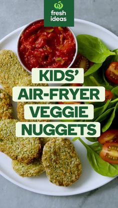 kids'air - fryer veggie nuggets on a white plate