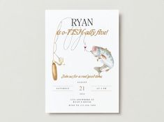 a card with a fish on it and a fishing hook attached to the front of it