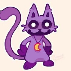 a purple cat with a crescent on it's chest