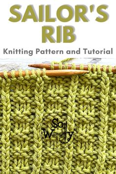 the cover of sailor's rib knitting pattern and tutor book