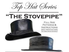 Full size pattern with instructions! The Stovepipe includes three sizes: Small, Medium and Large. It also has three height options for a short, average and tall (President Abraham Lincoln Height) hat. NOTE This pack contains the patterns and instructions only.  The materials and other supplies to make this hat must be purchased separately.  See the photo scroll above for a list of required materials.  We carry everything you need at Ron's Custom Leather.  Just message us for what you need. Top Hat Pattern, Fall Cooking, Size Pattern, Custom Leather, Top Hat, Hat Pattern, Abraham Lincoln, Lincoln, Etsy Gifts