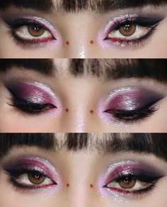 NANA Osaki Inspired Eyeshadow Palette Gothic Makeup Smokey - Etsy Canada Rocky Horror Eye Makeup, Iridescent Make Up Looks, Maroon And Black Eyeshadow, Emo Barbie Makeup, Theater Makeup Looks, Purple Goth Eye Makeup, Drastic Makeup Looks, Eye Shadow Inspirations, Vegan Eyeshadow Palette