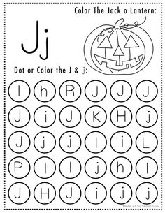 the letter j is for jack o lantern and it has an image of a pumpkin