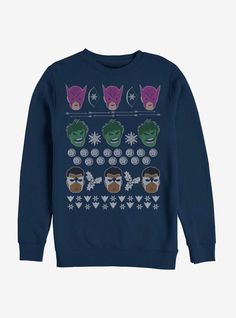 50% Cotton  50% PolyesterWash cold; dry lowImportedListed in men's sizes Christmas Avengers, Marvel Sweatshirt, Marvel Hawkeye, Hulk Avengers, Navy Blue Sweatshirt, Dashing Through The Snow, Ugly Christmas Sweaters, Man Thing Marvel, Sweatshirts Pattern