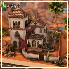 I built a Spanish style home in Oasis Springs // On the gallery - ID mardyyardy : r/Sims4 Sims 4 Medditeranean House, Sims Spanish House, Sims 4 Spanish House, Sims4 Build, Minecraft Interior Design