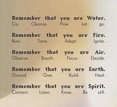 a piece of paper with words written on it that say, remember that you are spirit