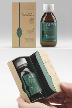 an open box with a bottle of oleeo in it and the packaging is empty