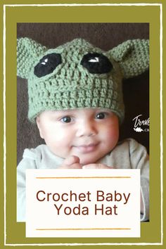 Create this cute and easy crochet baby yoda hat with this free pattern!