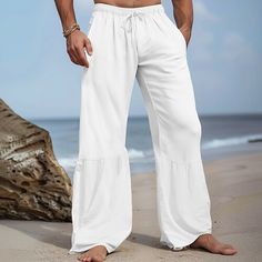 Season:Spring  Summer; Fabric:Linen Cotton Blend; Gender:Men's; Style:Vacation,Fashion; Occasion:Holiday,Daily,Casual; Fit Type:Regular Fit; Function:Breathable,Comfort; Waistline:Mid Waist; Pattern:Plain; Design:Patchwork,Drawstring,Elastic Waist; Pants Type:Culottes Wide Leg,Trousers,Linen Pants,Summer Pants; Fly Type:Drawstring,Elasticity; Front page:FF; Listing Date:08/02/2024; Pants Length:Full Length Trousers Linen, Vacation Fashion, Mens Linen Pants, Daily Holidays, Cotton Linen Pants, Pants Summer, Mens Linen, Wide Leg Linen Pants, Summer Pants