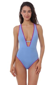 Marbella One Piece Swimsuit Lined V-neck Swimwear For Pool, Lined V-neck Swimwear For Poolside, Lined Triangle Top Swimwear For Pool, Beachwear V-neck Lined Swimwear, Adjustable Straps V-neck Swimwear For Pool, Backless Lined Swimwear For Beach Season, Backless Lined Swimwear For Beachwear, Lined Backless Swimwear For Poolside, Lined Backless Swimwear For Beach